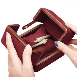 Jewellery Pouches Double Door Proposal Ring Box Microfiber Leather Bracelet Necklace Gift Packaging