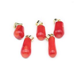 Pendant Necklaces Natural Sea Bamboo Coral Red Drop Shape Exquisite Charm For Jewellery Making Diy Necklace Bracelet Earring Accessories