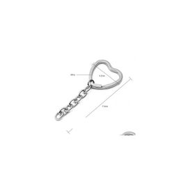 Keychains Lanyards Zinc Alloy Sier Plated Lovers Gift Couple Peach Heart Keychain Fashion Keyring Creative Key Chain Drop Delivery Acc Dhvfx