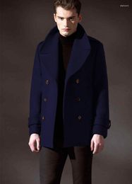 Men's Wool Coat Woollen High-end Show Youth 2023 Winter Double-breasted Large Lapel Short