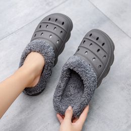 Slippers Winter Men Women Slippers Warm Furry Slippers Indoor Home Cotton Shoes Men Fur Slides Casual Plush Winter Slides Flip Flops 45 230926