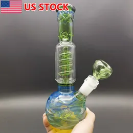 Bong gorgogliatore per pipa ad acqua in vetro per fumatori pesanti da 9,5 pollici + ciotola da 14 mm