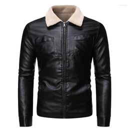 Men's Fur 2023 Autumn/winter High Quality Fashion Business Casual Wear With Velvet And Thick Integrated Warm Coat T121