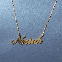 A-Z Custom Name Letters Gold Necklaces Womens Stainless Steel Choker Mens Fashion Hip Hop Jewellery DIY Letter Pendant Necklace294e