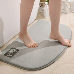 Bath Mats Super Absorbent Bath Mat Memory Foam Carpet Non-slip Bathroom Rug Soft Bathtub Side Area Rugs Shower Room Doormat Toilet Footpad 230926