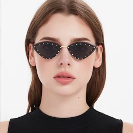 Diamond Rimless Sunglasses Women Metal Frame Cat eye Sunglasses For Women Vintage Glasses Female Brand Eyewear UV400