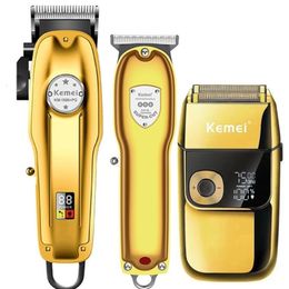 Electric Shave Machine Kemei 26 Black Haircut Hair Clipper Razor 3piece Set Of Professional Men's Trimmer For Home Barber Shop 20220216