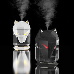 Humidifiers 650ml USB Wolf Head Humidifier Ultrasonic Wireless Multifunction Aromatherapy Diffusers Colorful Night Lights 10 Hours Timing YQ230926