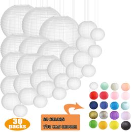 Other Event Party Supplies 30 Pcs 4"-14" Paper Lantern Chinese Japanese Lanterne Decoration and Led Lights Weddings Baby Shower Mariage Xmas Parties 230926