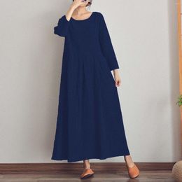 Casual Dresses Women's Autumn/Winter Loose 9/4 Sleeve Mid Length Dress Striped For Women Sundress Beach