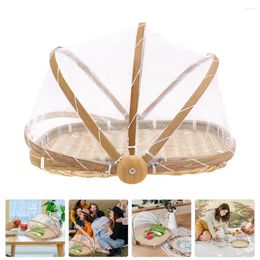 Dinnerware Sets Guard Baskets Lids Snack Serving Tray Bread Storage Kitchen Covers Round Fruit Flies