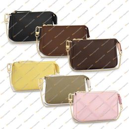 Ladies Fashion Designer Luxury MINI POCHETTE ACCESSOIRES Coin Purse Wallet Chain Bag Key Pouch High Quality TOP 5A M58009 N58009 M290f