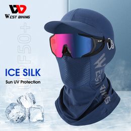Cycling Helmets WEST BIKING Summer Balaclava Ice Silk Sun UV Protection Bicycle Motorcycle Caps Face Cover Fishing Hiking Sports Hats 230926