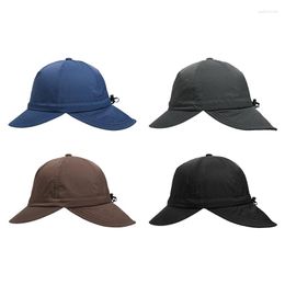 Ball Caps Japanese Men And Women Sunshade Camping Double-brimmed Cap Solid Colour Quick-drying Elastic Drawstring Outdoor Baseball Hat