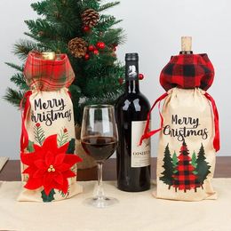 Dekorationer Claus Xmas Wine Cover Faceless Evade Glue Doll Wines Bottle Decoration Christmas Nordic Land God Santa Hanging Ornament S