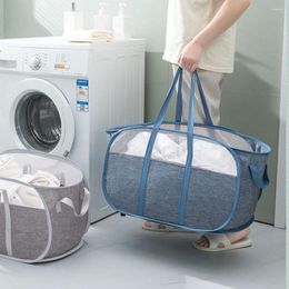 Laundry Bags Collapsible Basket Dirty Clothes Storage Box With Handle For Bathroom