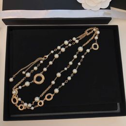 Fashion Necklaces Designer long Pearl Necklace Chain for Women Men Party Wedding Lovers gift Bride Jewellery With bag