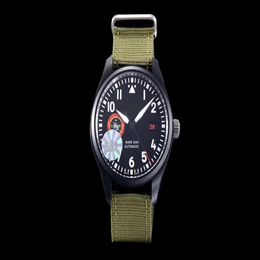 40MM limited edition men watch navy military nato strap sapphire black ceramic case wristwatch waterproof automatic 327001 327002 2187