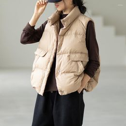 Women's Vests Down Vest Spring And Autumn Short White Duck Jacket Undershirt Female For Women