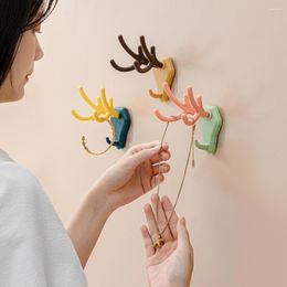 Hooks Lovely Antler Hook No-punching No-marking Key Decoration Adhesive Kitchen Door Bathroom Toilet Wall Hanger