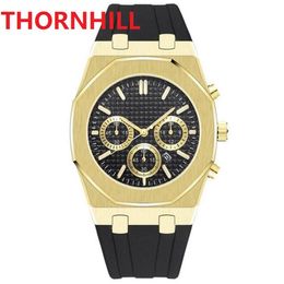 Luxury sports wristwatch Fashion mens watches nice Valentine Gift Quartz Movement Male Time Clock Watch with Rubber silicone belt2921