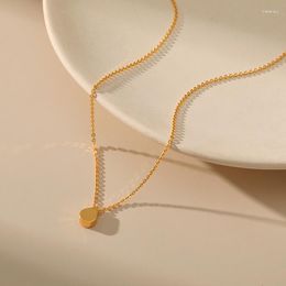 Choker CCGOOD Water Drop Pendant Gold Color Necklace For Women Minimalist Metal Stylish Jewelry 18 K PVD Plated Thin Chain Collar