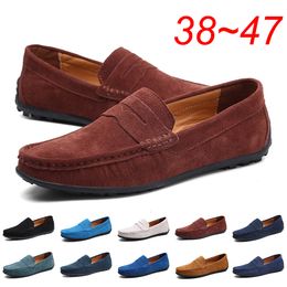 Dress Shoes Suede Leather Mens Shoes Luxury Designer Brand Casual Formal Flats Loafers Moccasins Footwear Black Male Driving Shoes for Men 230925
