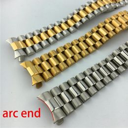 Watch Bands Curved End Stainless Steel Strap For Oyster Perpetual Bracelet Replacement Wristbelt Band 17mm 20mm