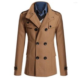 Men's Wool Coat 2023 Autumn And Winter Fashion Long-sleeved Lapel Double-breasted Casual