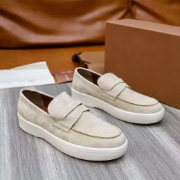 Loro Piano Loro Pianaa Charms Casual Designer Walk Embellished Shoes LP Men Suede Loafers Couple Shoe Genuine Leather Flat For Men flat Dress Sneakers