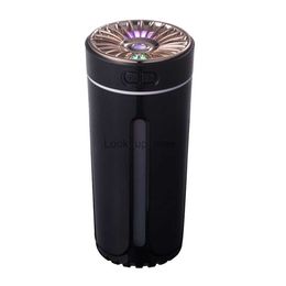 Humidifiers Wireless Air Humidifier Colorful Lights Mute USB Fogger Purifier 800MAh Rechargeable Cool Mist Maker for Car Black YQ230926