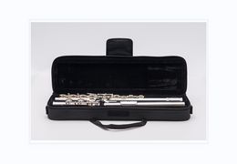 MCL-300 Open and Closed Bore C Flute 16 Keys Silver Plated Flute with Stand Box