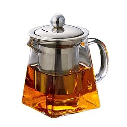 950ml clear tea cup pot set high borosilicate teapot glass tea pot with infuser handle suitable for stovetop