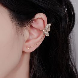 Backs Earrings 1PC Dainty Butterfly Earclimber For Women Non Pierced Clip On Ear Y2k Accessories Girlish Gifts Fashion Jewellery KDE133