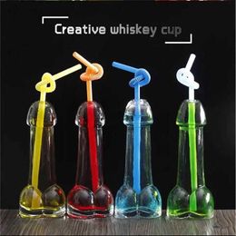 150ml Wine Glass Cup Penis Shaped S Glass Creative Penis Cocktail Wine Mug Cups For Bar KTV Night Show Parties Couples Gifts X02036