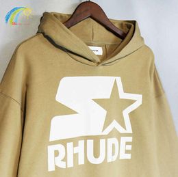 Men's Hoodies Sweatshirts New Style Star Print Rhude Hooded Men Women 1 Best Quality Loose Sweaters Streetwear With Tag L230131