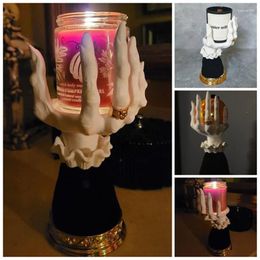 Candle Holders Horror Witch Palm Holder Halloween Atmosphere Decoration Ornament Creative Resin Tray Home Decor