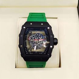 2023 three-pin transparent bottom full-function men's watch Top brand luxury watch Men's quartz automatic watch222p