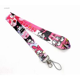 Keychains Lanyards Cartoon Cinnamoroll My Melody Anime Lanyard for keys ID Card Gym Mobile Phone Straps USB badge holder DIY Hang Rope Lariat Keychain