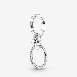 100% 925 Sterling Silver Moments Charm Key Rings Fit Original European Charm Dangle Pendant Fashion Women Wedding Jewelry Accessor269T