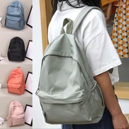 School Bags Casual Large-capacity Shoulder Bag Ins Wind Fashion Girls Korean Solid Colour Simple College Students Schoolbag Travel Backpacks