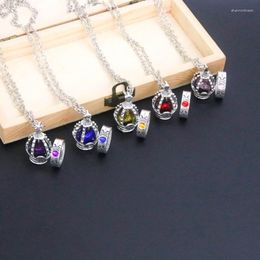 Necklace Earrings Set Anime Peripheral Fashion Trend Niche Collarbone Chain Temperament Simple Cold Wind Gemstones Ring