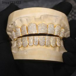 Maßgeschneiderte personalisierte VVS Moissanit Diamant Dental Grills Herren Hip Hop Schmuck 14K 18K Gold Silber Iced Out Grillz für Zähne