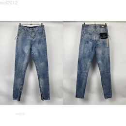 fog jeans Designer jeans Season 5 Blue Water Jeans Men's Washable Straight Tube Mesh Red Street Ripple High Grade