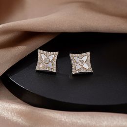 Designer Famous Brand Clover Stud Cassics Charm Diamond Four Leaf Flower Zircon Earrings Jewlery Designer For Women