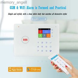 Alarm systems DY-G66W GSM+WIFI Wireless Alarm System Anti-theft Home Phone Alarm Host Voice Intercom Timing Cloth Removal YQ230926