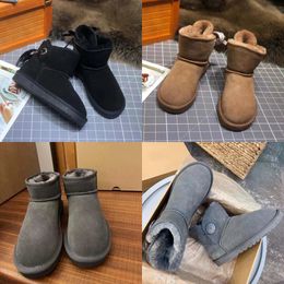 Wool leather snow boots fashion high-top plush shoes with splash and stain resistant dupe1 1 comes in a variety of Colours