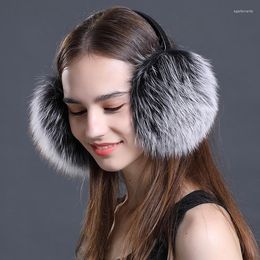 Berets Whole Skin Fur Earmuffs Real Warm Adult Solid Fashion Ear Muffs Winter Fluffy Accessories For Women Simple