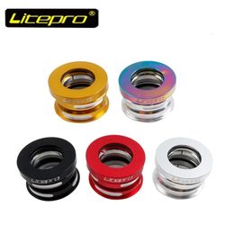 Bike Headsets Litepro Bicycle Headset 44mm Bmx 1 18 Folding Steering Box Cycling Head Set Bearing Aluminium Alloy Column 230925