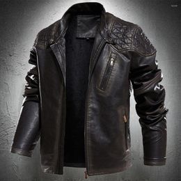 Men's Fur Spring Fashion Locomotive Leather Jackets Pull Style Jacket Youth Handsome Stand Coats Solid Colour Coat